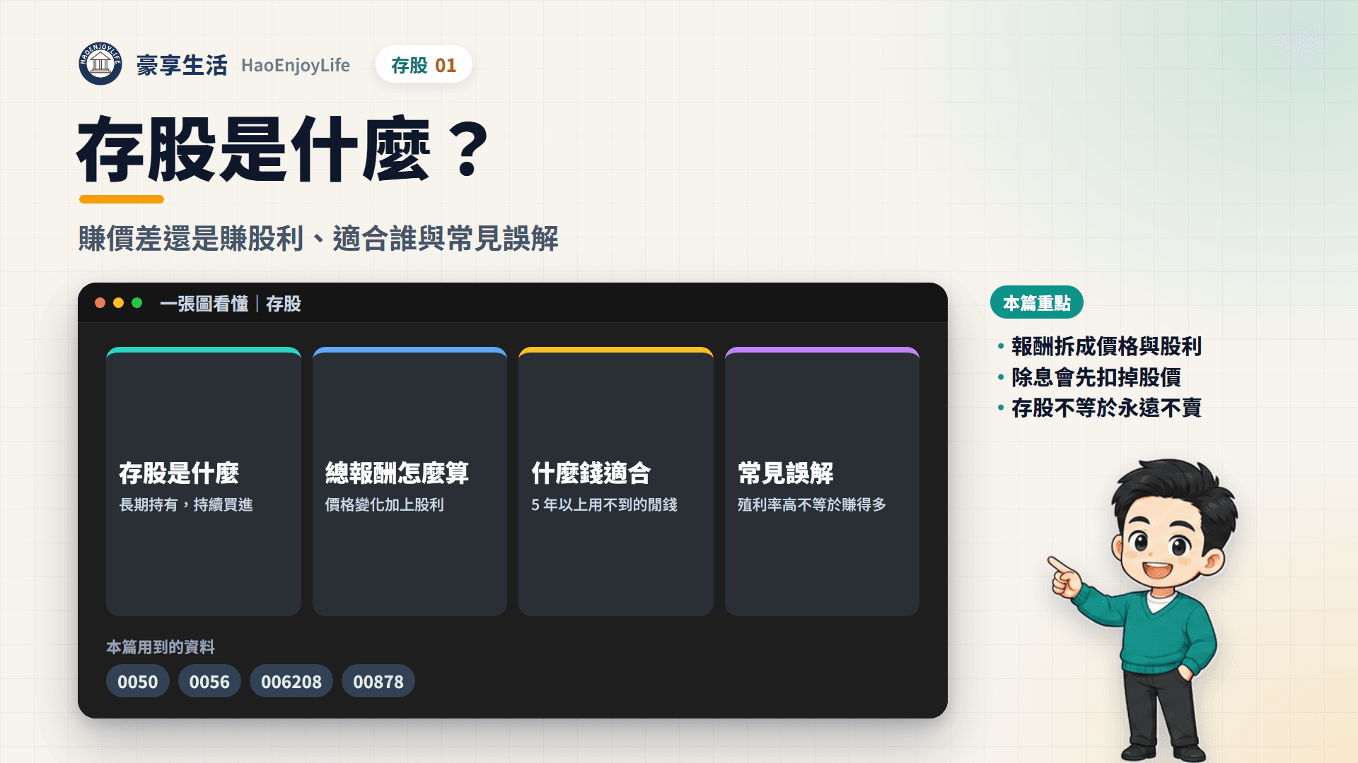 存股是什麼封面:一張圖看懂存股的定義、總報酬算法、適合的資金與常見誤解