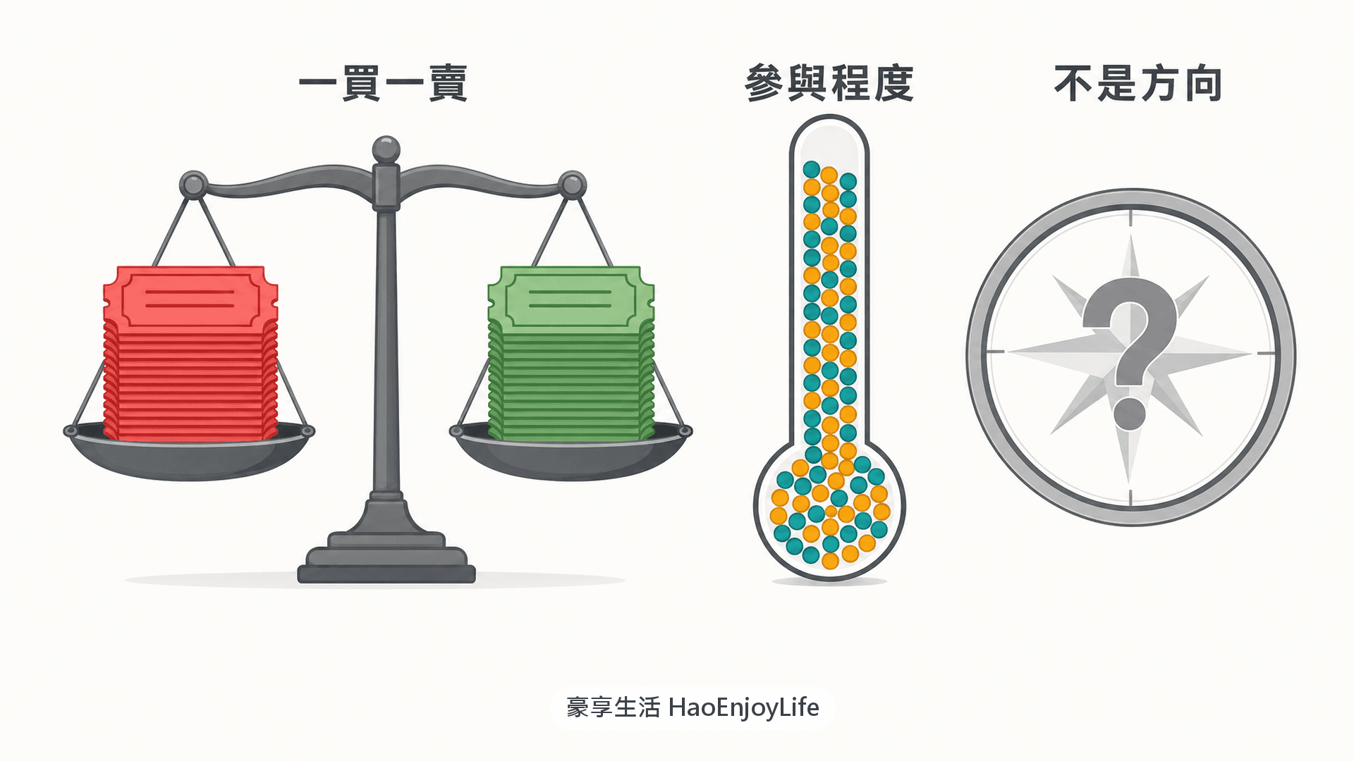 成交量反映參與程度,不代表漲跌方向