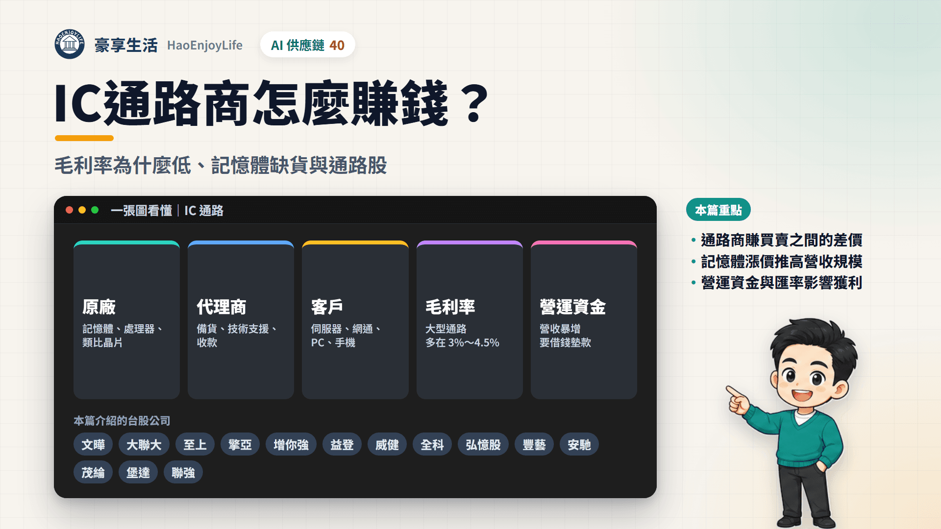 IC通路封面:一張圖看懂原廠、代理商到客戶的分工、毛利率與營運資金,以及台股IC通路公司